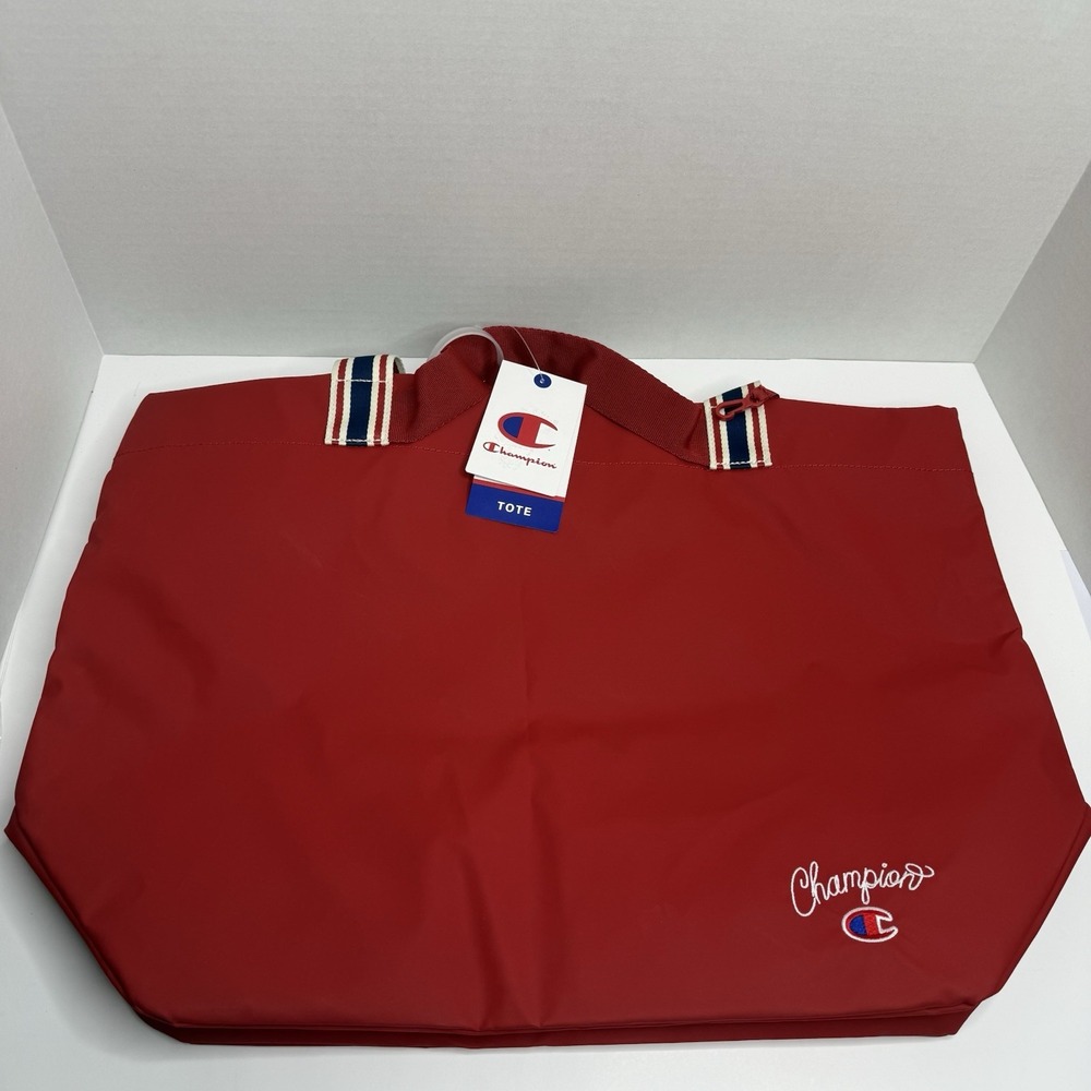 Champion Red Tote Bag Large Shopper Gym Travel Reusable NWT CV2-3010